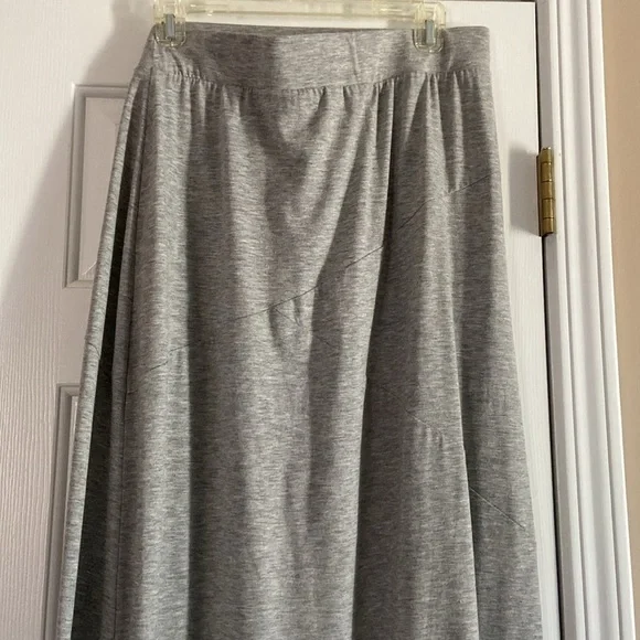 Cato Long Soft Gray Jersey Skirt Maxi Plus Size Stretch Elastic Waistband Cozy - Picture 2 of 4